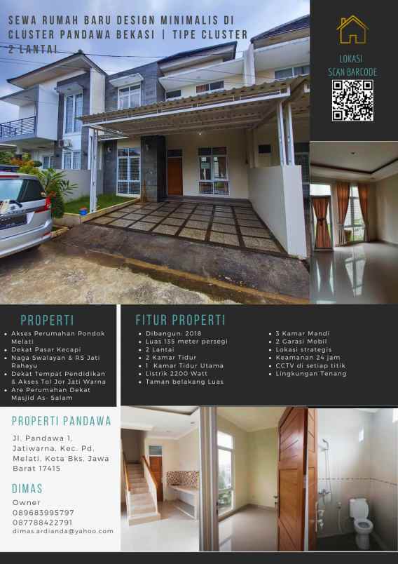 disewakan rumah jl pandawa 1 1 4 jatiwarna
