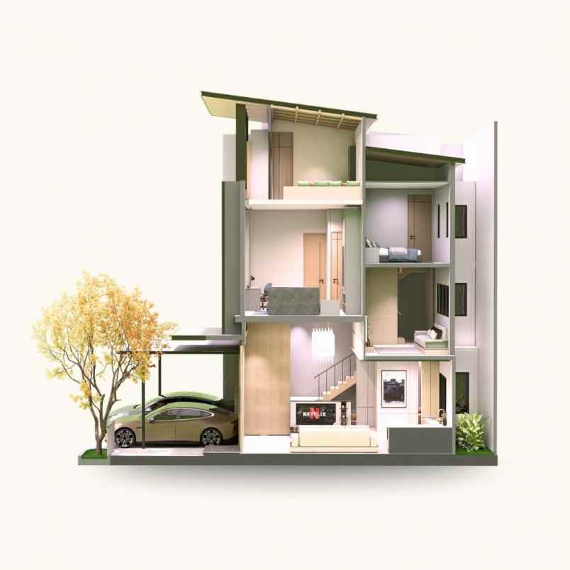 hunian eksklusif 3 lantai di pasific garden puri