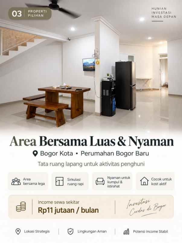 jual rumah kost ready bogor kota kondisi tersewa