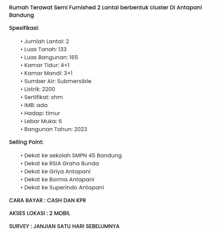 rumah antapani bandung timur