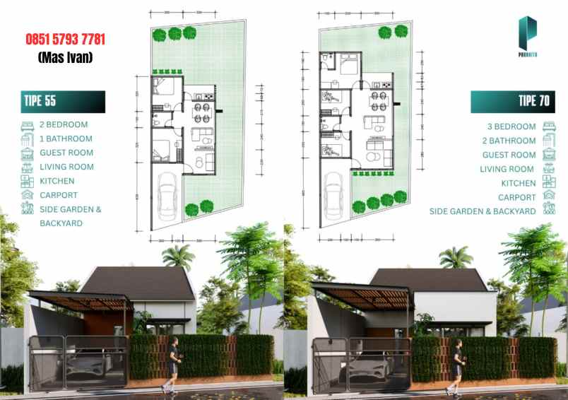 rumah dekat bsb konsep tropis minimalis