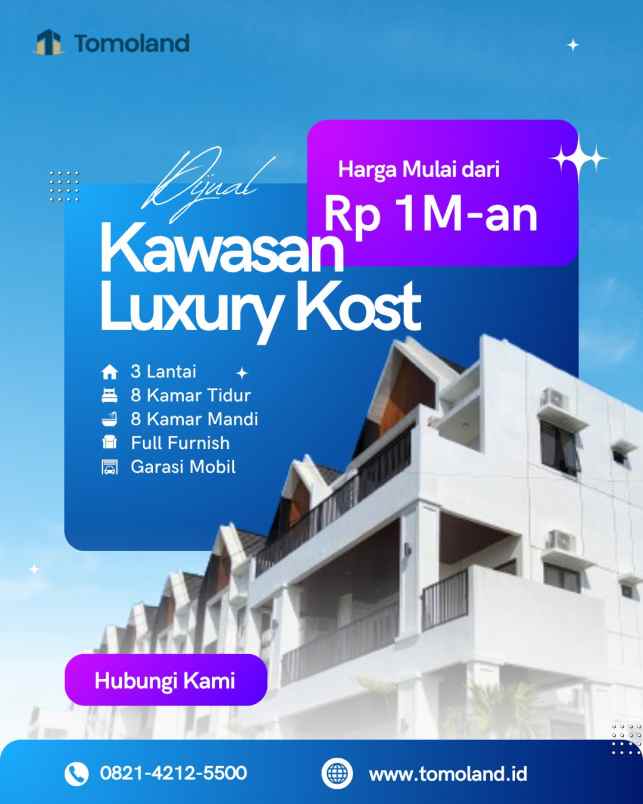 rumah kost 8 kamar dekat ub harga 1m