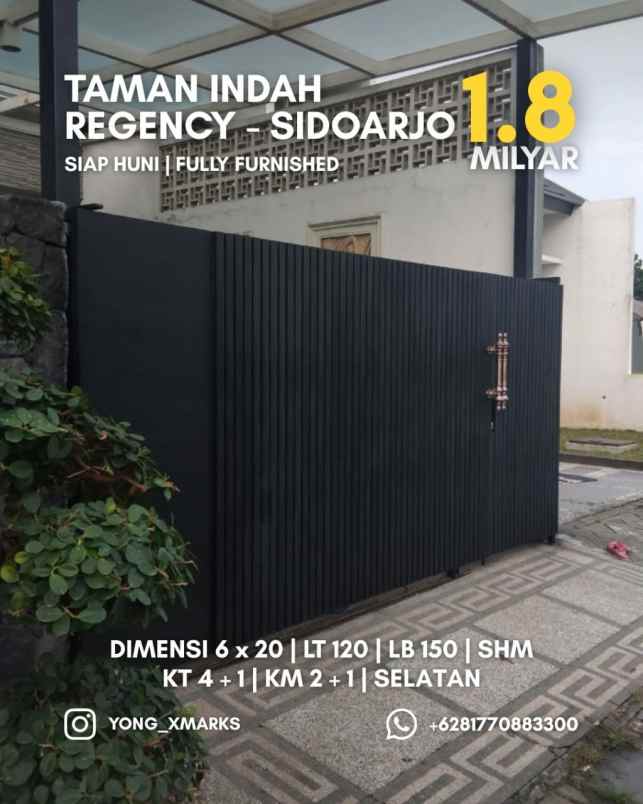 rumah taman indah regency siap huni fully furnished