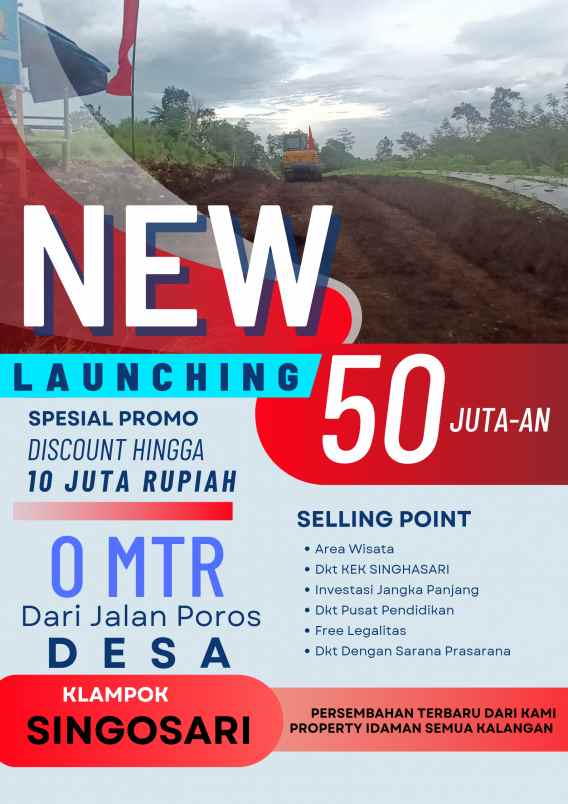 tanah kavling singosari pinggir jalan aspal