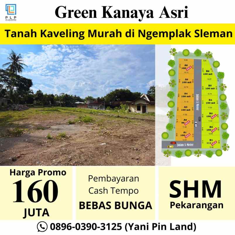 tanah pekaranag 160 juta di ngemplak sleman