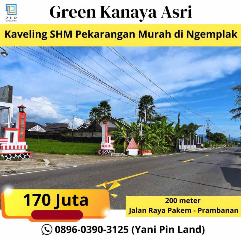 tanah shm pekarangan di ngemplak sleman 170 juta
