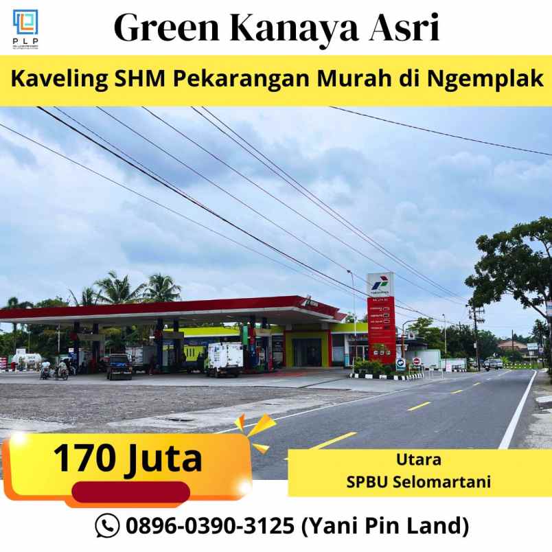 tanah shm pekarangan di ngemplak sleman 170 juta