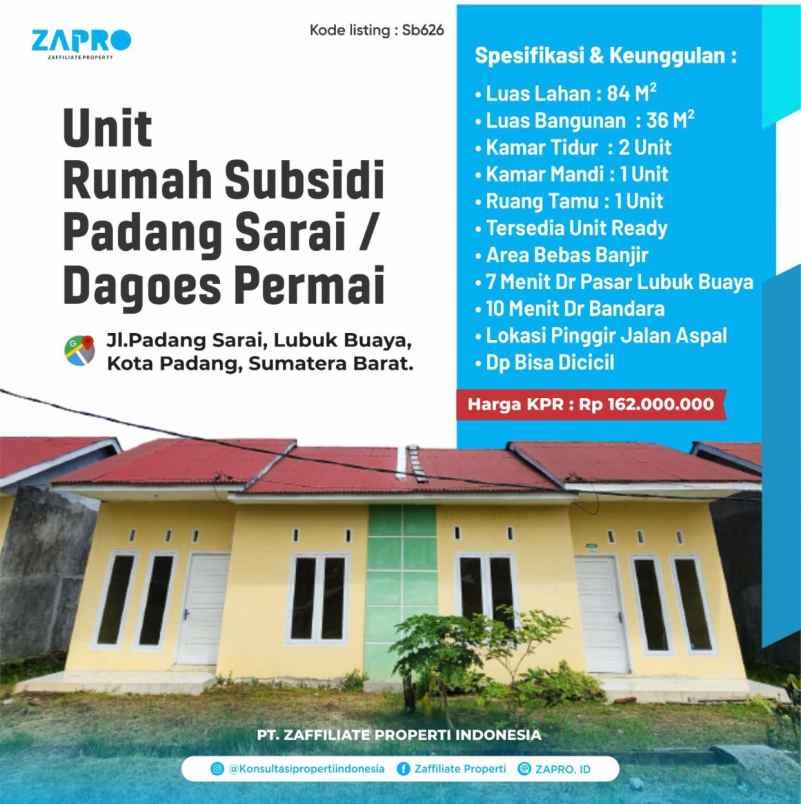 Unit Rumah Subsidi Padang Sarai Dagoes Permai
