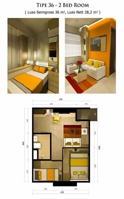 apartemen 2 bed room grand asia afrika bandung