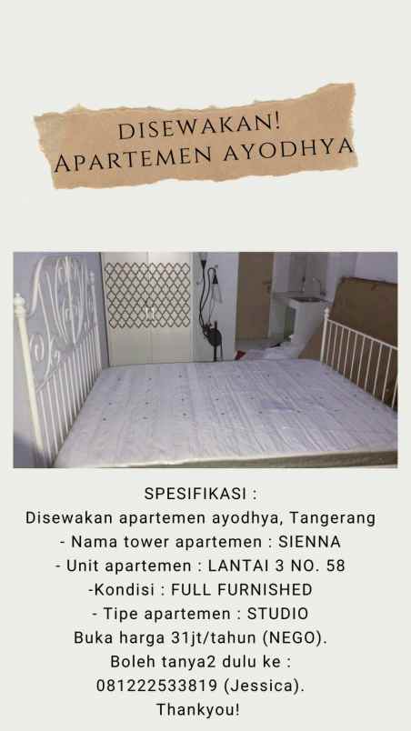 apartemen apartemen ayodhya tower