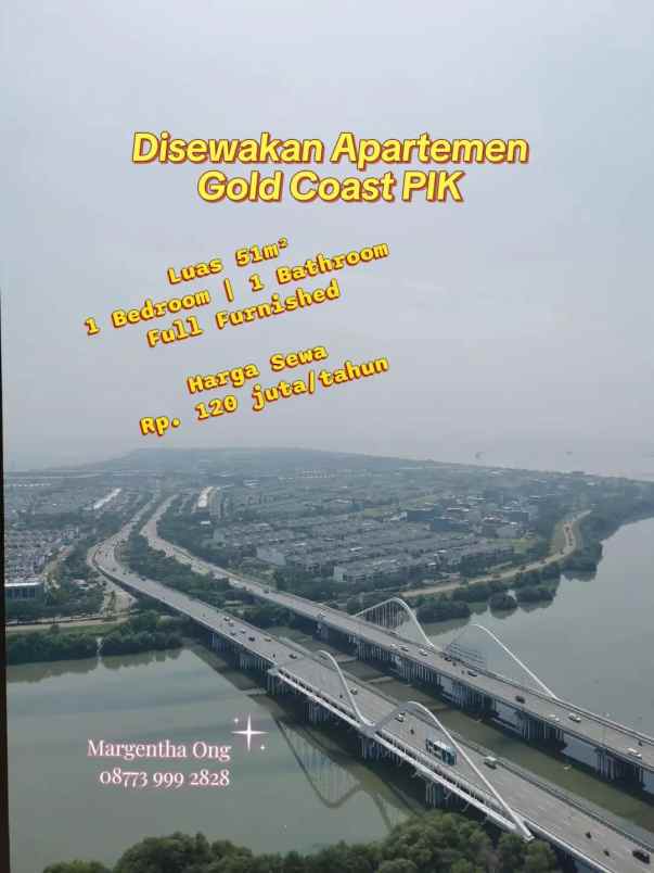 apartemen gold coast pik full furnished