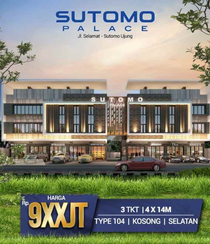 dijual ruko gudang kantor jalan selamat sutomo ujung