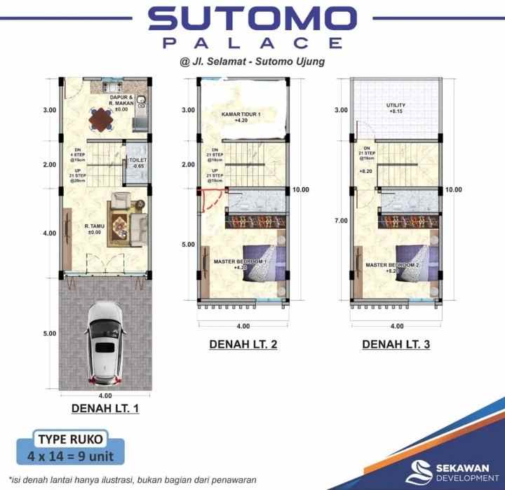 dijual ruko gudang kantor jalan selamat sutomo ujung