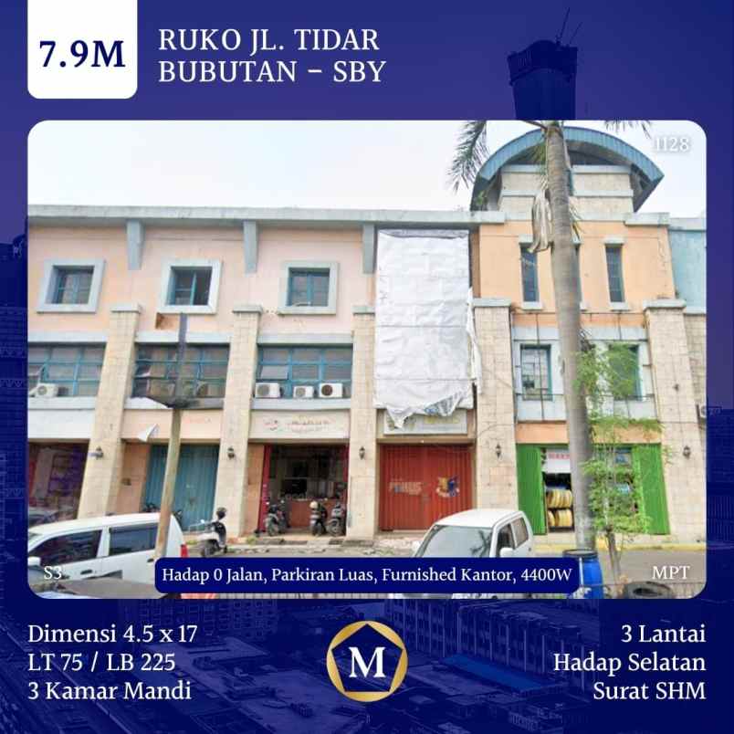 Ruko 0 Jalan Tidar Surabaya 79m Parkiran Luas Include Furnish Kantor