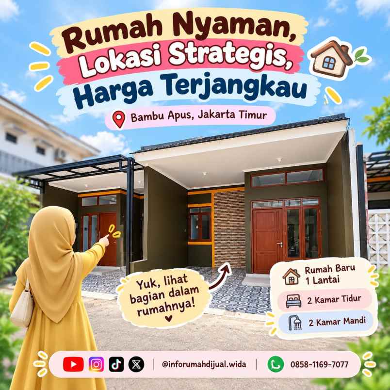 dijual rumah bambu apus