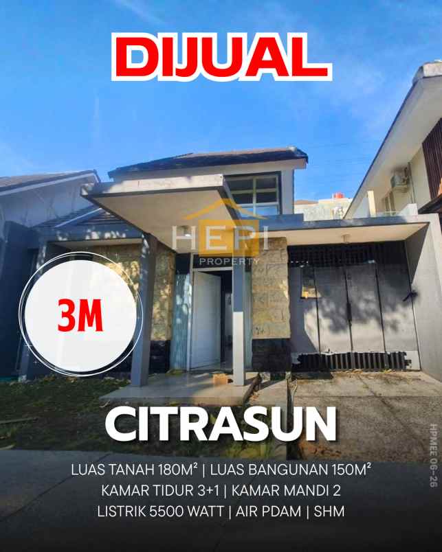 dijual rumah di citrasun garden semarang
