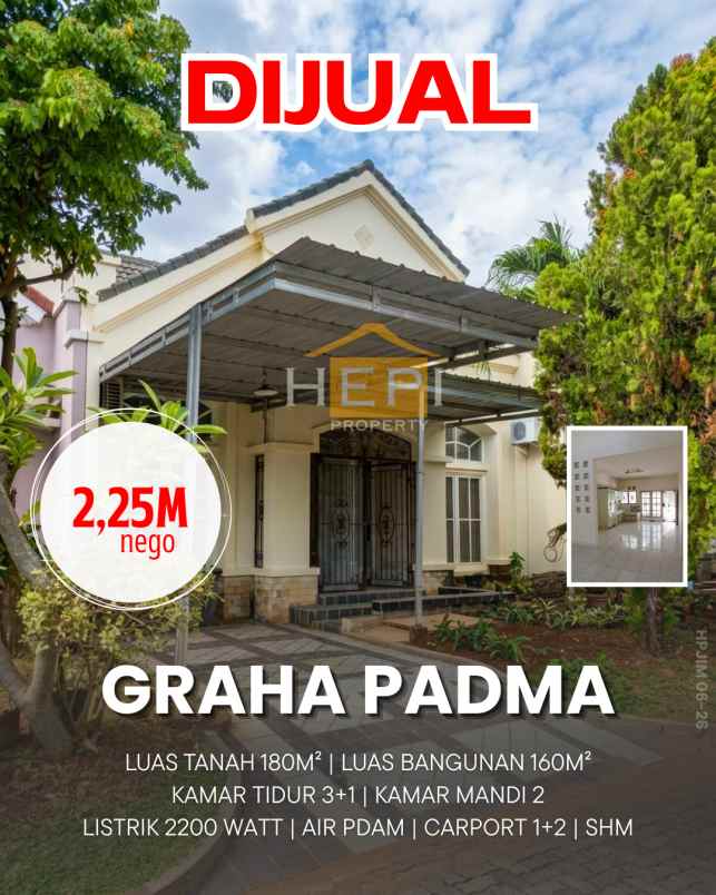 dijual rumah perumahan graha padma semarang