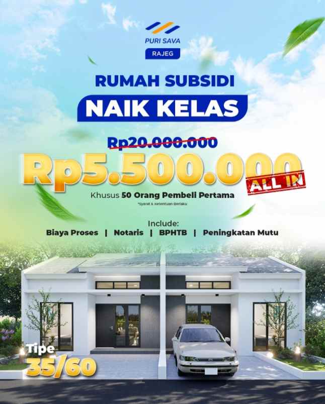 dijual rumah perumahan subsidi puri