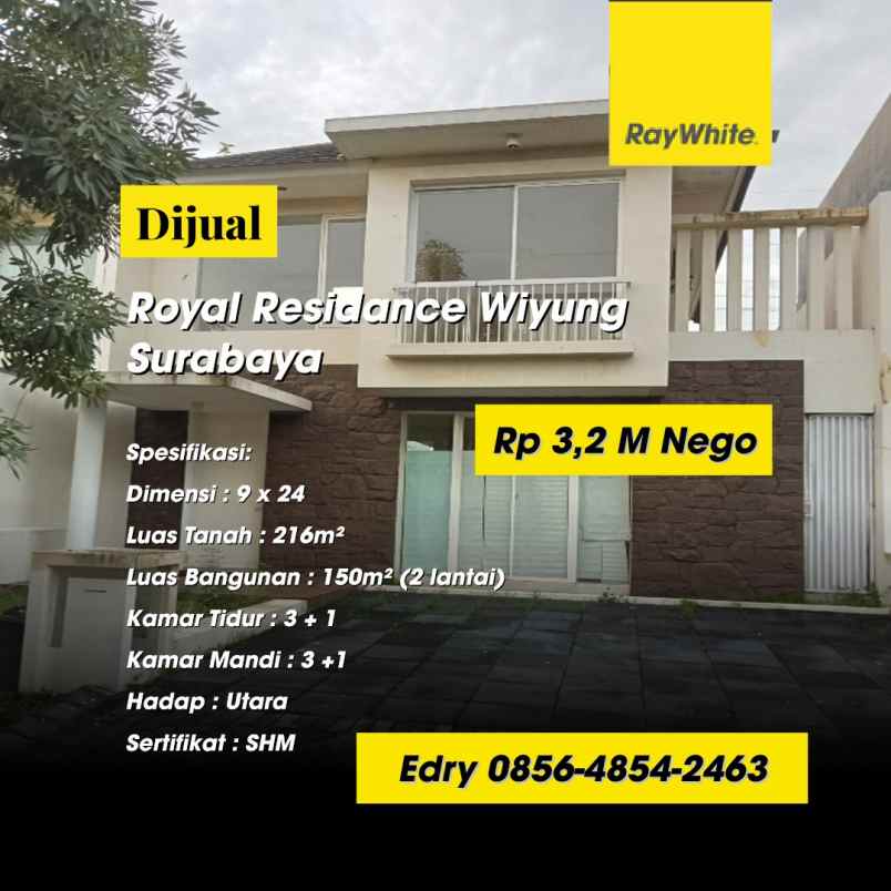 dijual rumah royal residance wiyung surabaya
