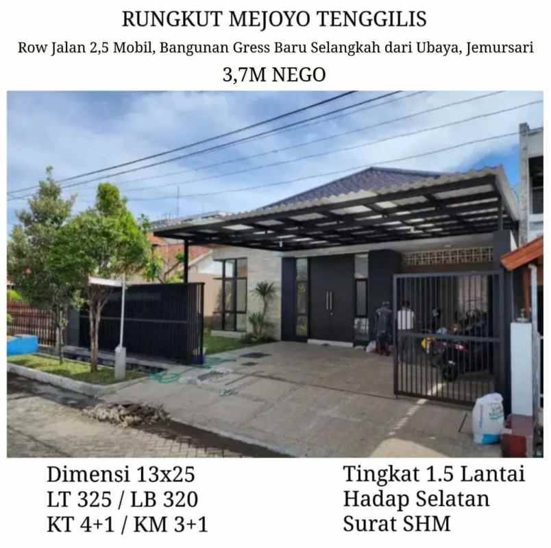 Rumah Baru Rungkut Mejoyo Tenggilis 37m Nego Lokasi Strategis
