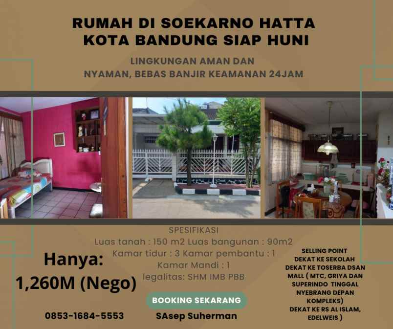 dijual rumah sanggar kencana soekarno
