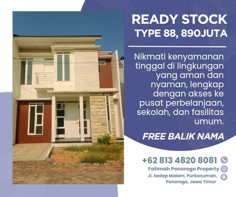 dijual rumah sedap malam purbosuman