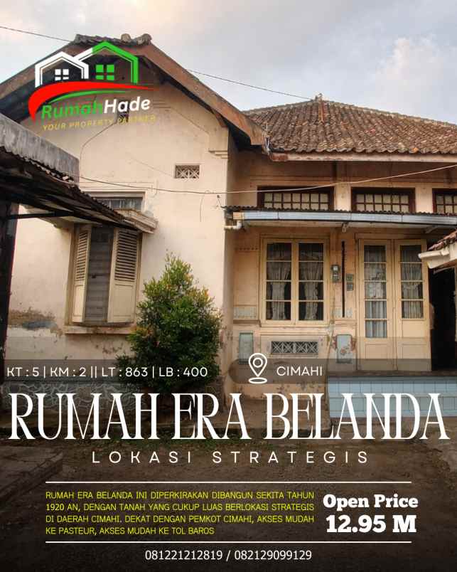 dijual rumah tempo dulu era belanda di cimahi