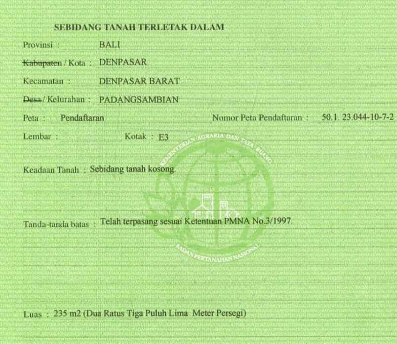 dijual tanah andakasa penamparan