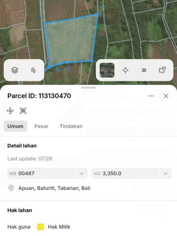 dijual tanah apuan