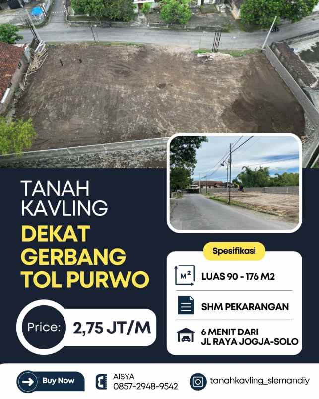 dijual tanah bayen purwomartani kalasan