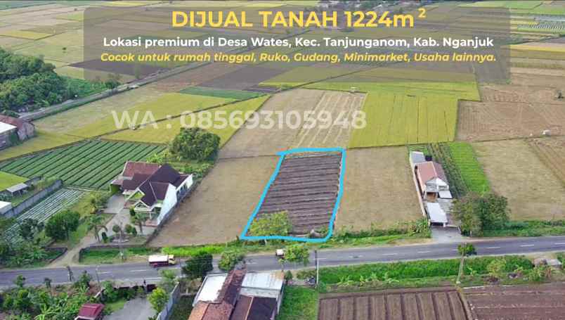 dijual tanah desa wates tanjunganom nganjuk jawa timur