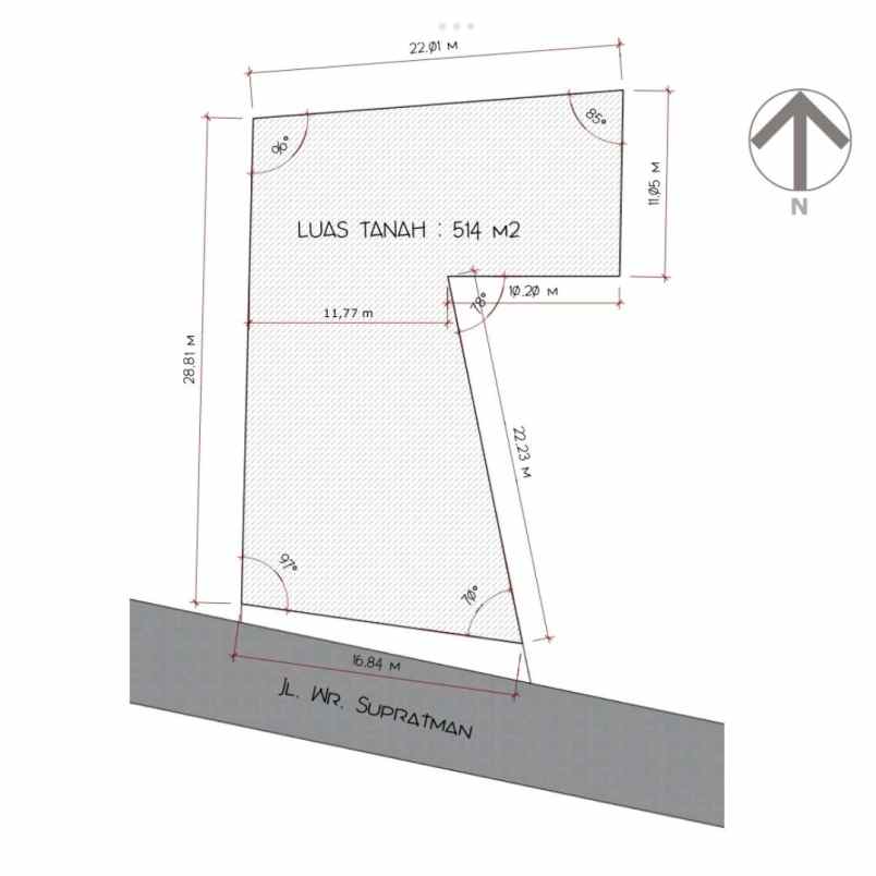 dijual tanah jalan raya wr supratman