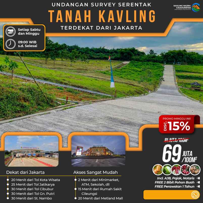 dijual tanah jl cikahuripan