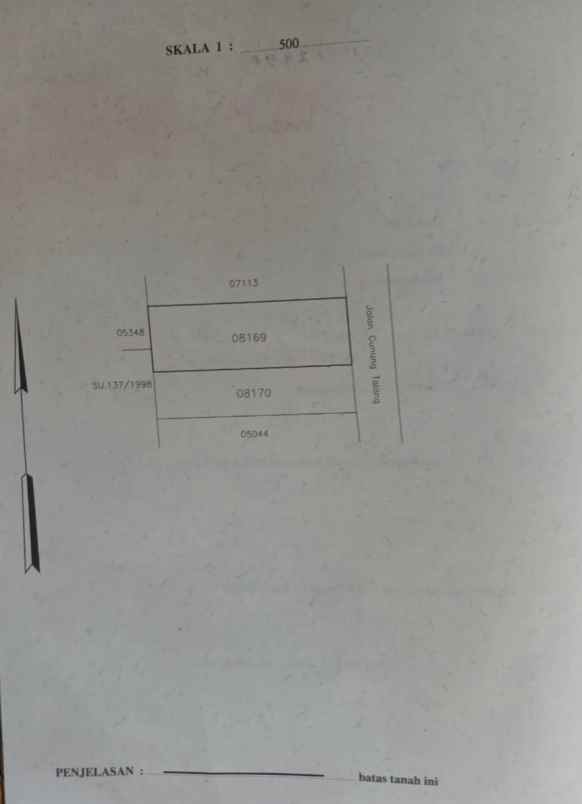 dijual tanah jl gunung talang