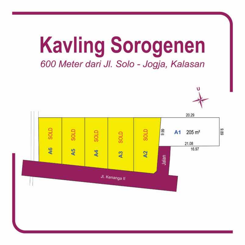 dijual tanah jl kenanga ii purwomartani