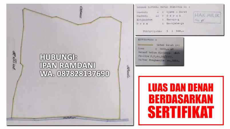 dijual tanah jl letjen ibrahim adjie