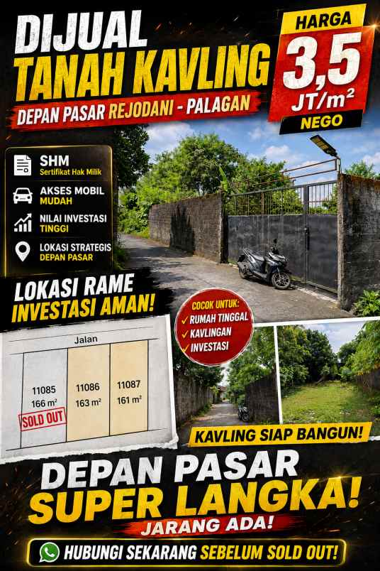 dijual tanah jl palagan km 10 rejodani
