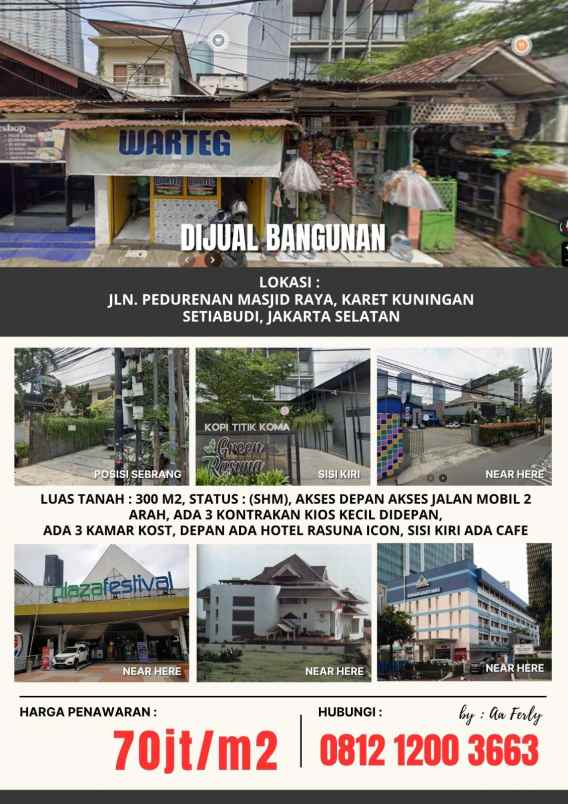 dijual tanah jln pedurenan mesjid raya