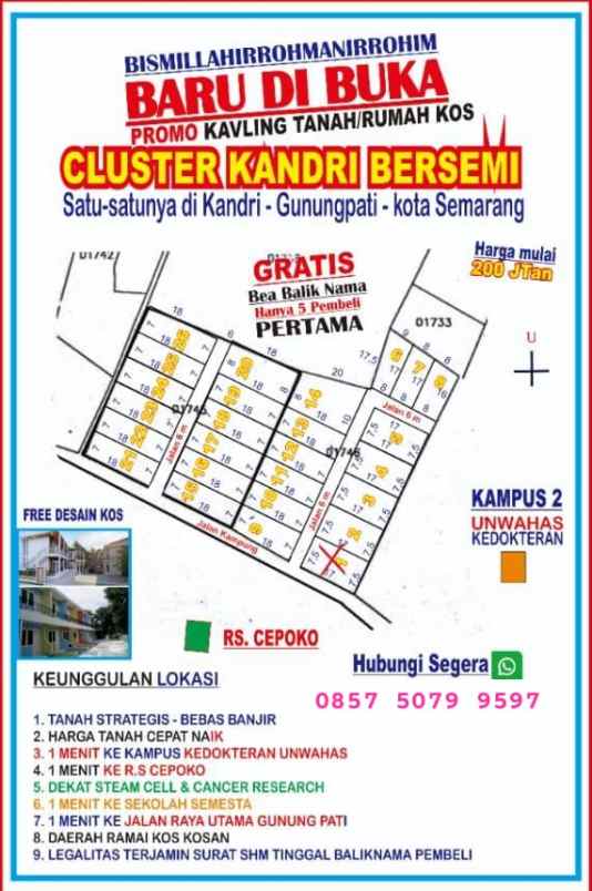 dijual tanah kandri gunungpati semarang