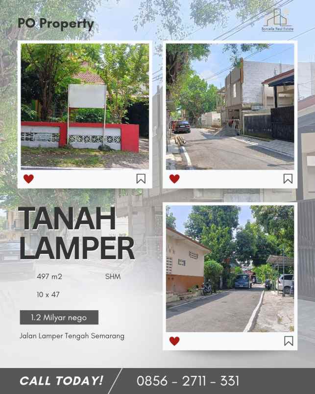 dijual tanah lamper tengah