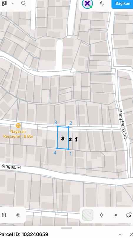 dijual tanah lokasi jalan singasari denpasar utara
