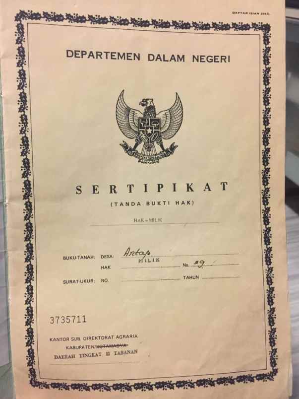 dijual tanah pantai bonian antap