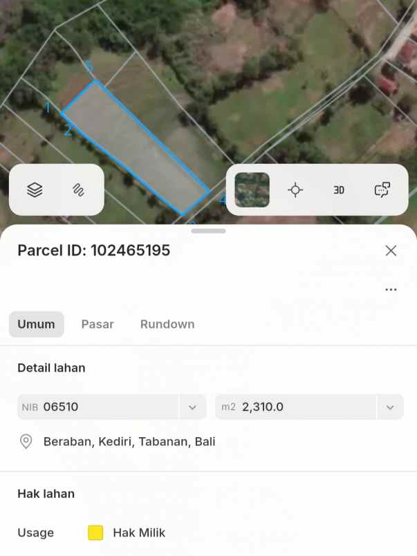 dijual tanah pantai nyanyi
