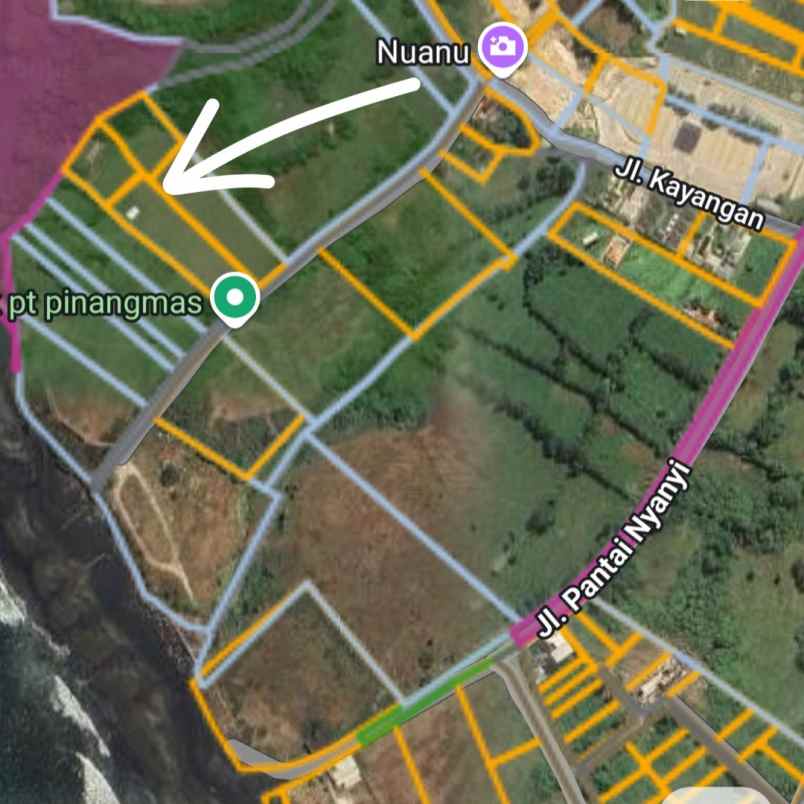 dijual tanah pantai nyanyi