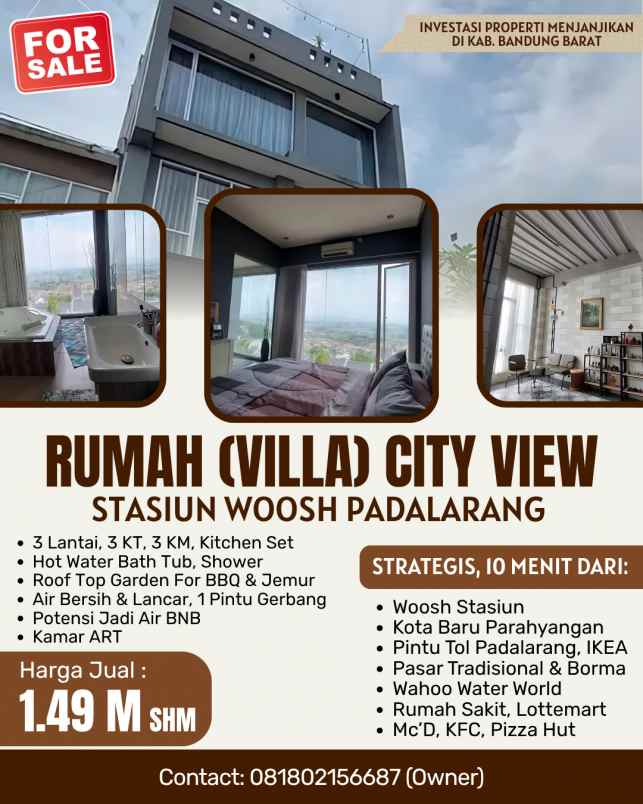 jual rumah woosh city view bandung barat padalarang