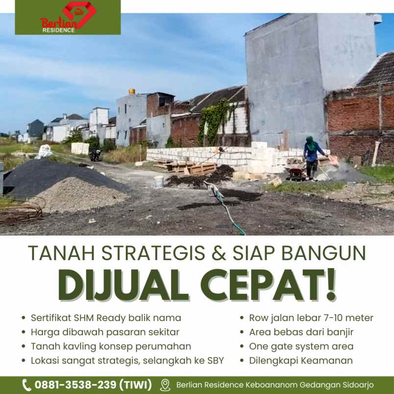 kavling gedangan murah siap bangun