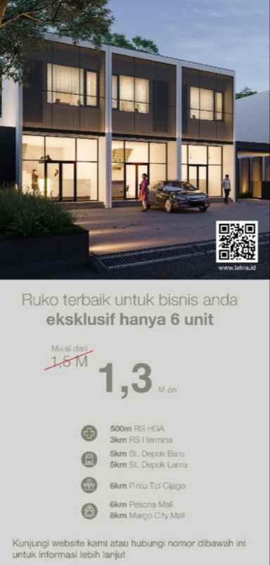 ruko gudang kantor sukmajaya depok