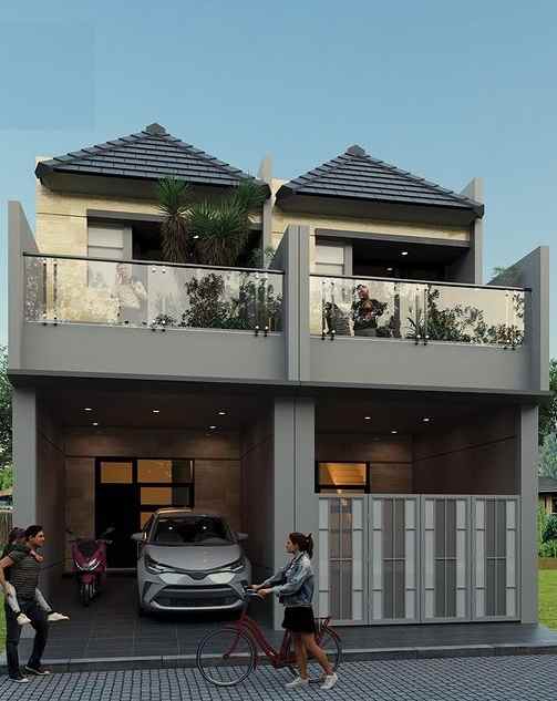 rumah 1m an area karah surabaya 2 lantai lebar 6