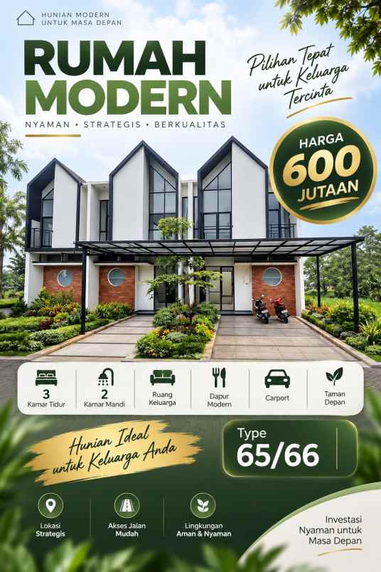 rumah 2 lantai 600 jutaan lokasi di buring malang