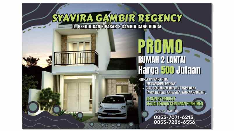 rumah 2 lantai diperumahan syariah dengan harga promo